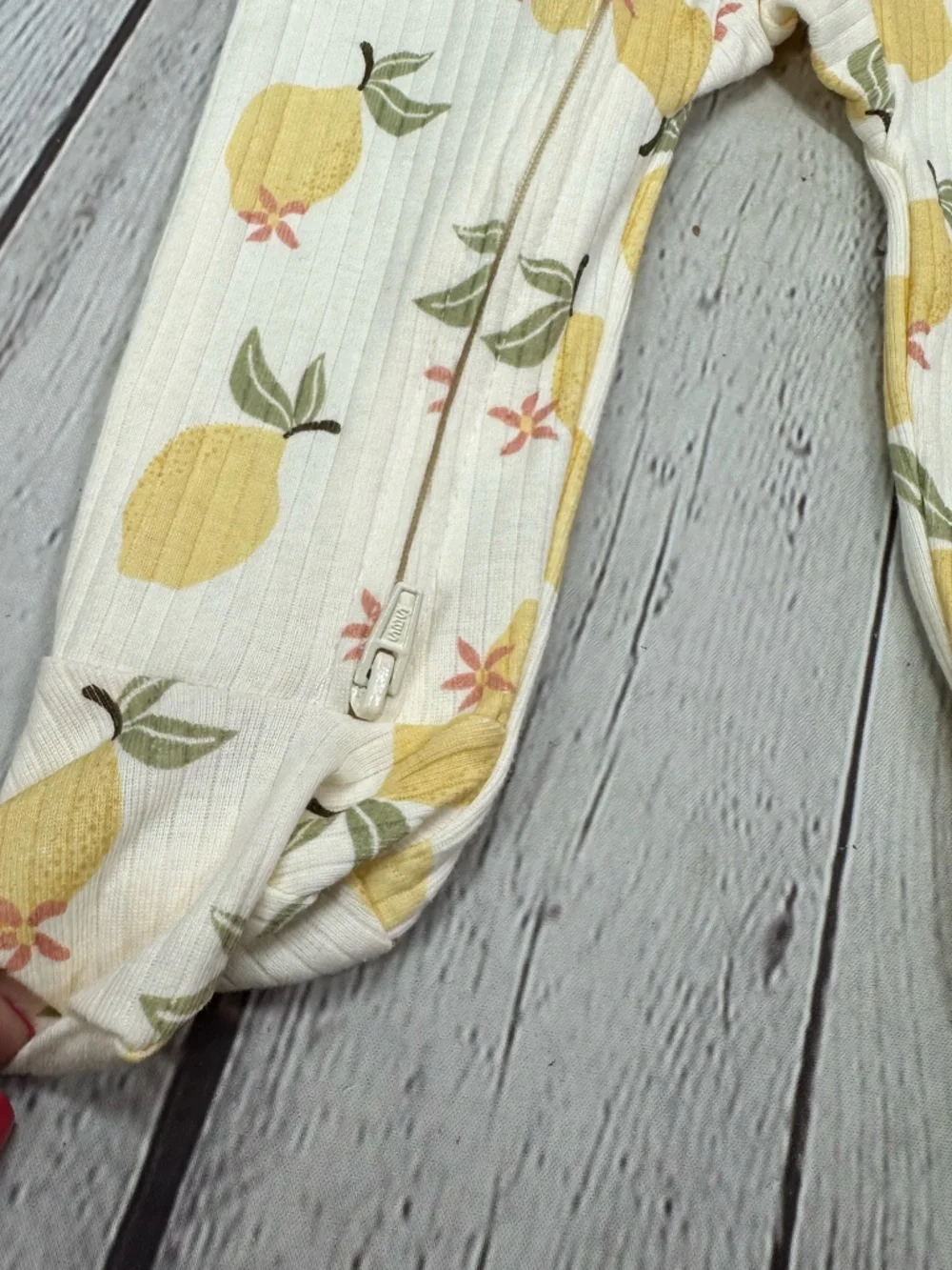 NWT Rabbit & Bear Lemon Print Footed One-Piece 6-9M coquette boho cottagecore